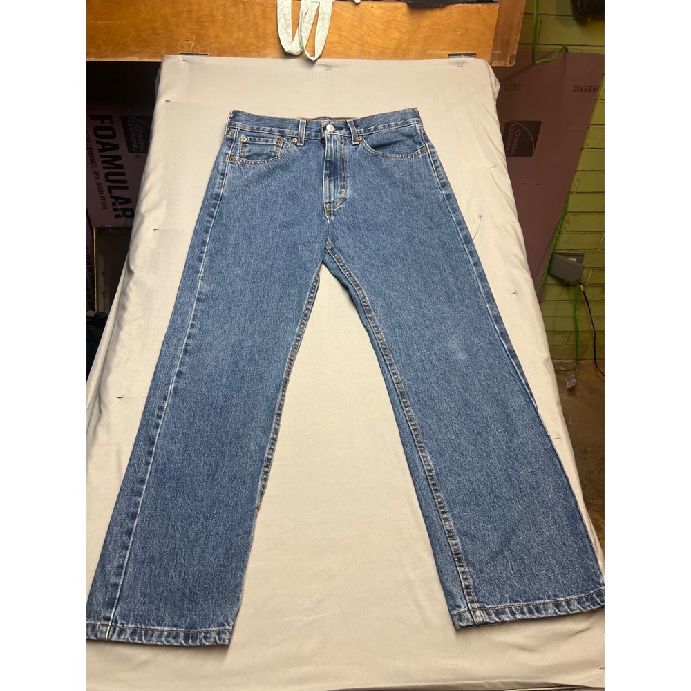 Levis 505 Regular Fit Straight Leg Jeans Mens 32x29 Medium Wash Blue 00505-4891